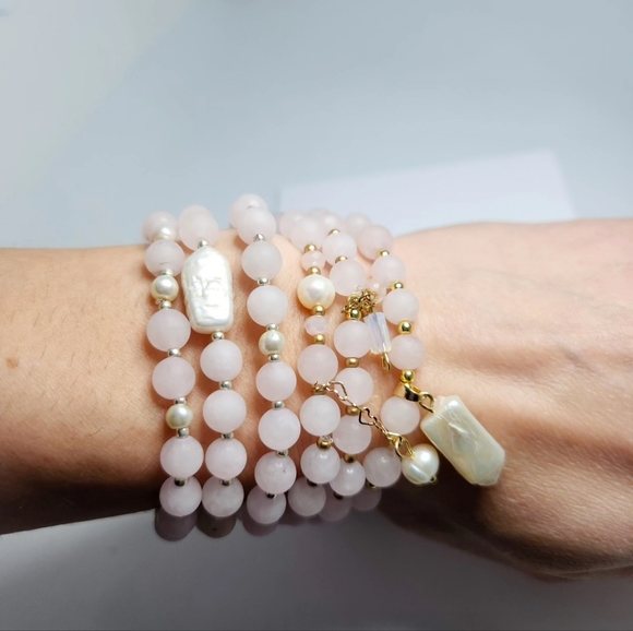6 mm Matte Rose Quartz Bracelet - Picture 4 of 4